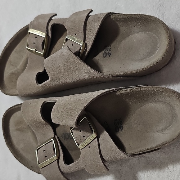 Birkenstock Arizona Sandels Suede Leather - Taupe Size 40 - Picture 8 of 16